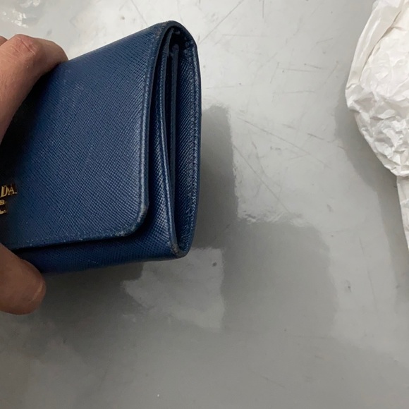 - Prada Saffiano leather wallet blue - Picture 13 of 14